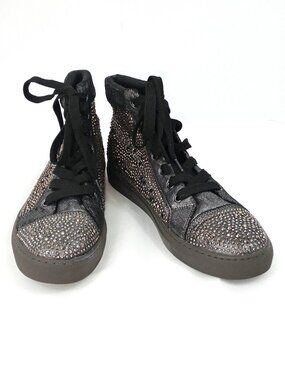 Steve Madden Crescent Rhinestone High Tops Mens 8 Bling Sneakers